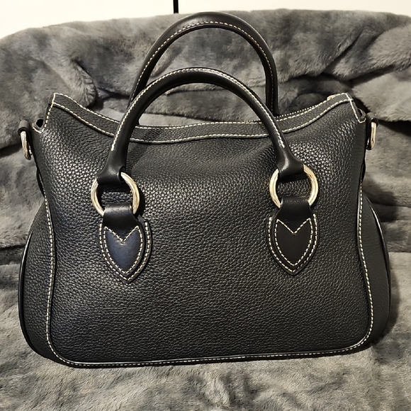 Dooney & Bourke Black Pebble Leather Satchel - Picture 2 of 9